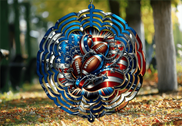 American Flag Football Star Wind Spinner Design Guide