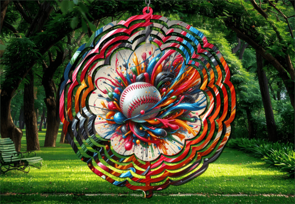 Baseball Splash Wind Spinner: Motion and Style for Outdoor Spaces