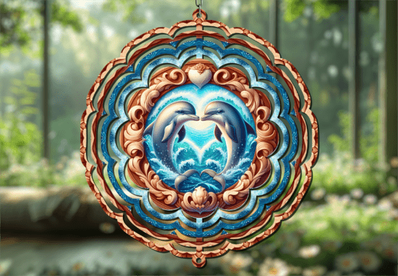 Bringing Oceanic Motion to Life: The Tropical Sea Dolphins Art Wind Spinner