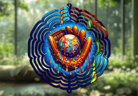 Colorful Baseball Glove Wind Spinner: A Home Run for Your Outdoor Decor