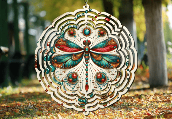 Ethnic Beaded Dragonfly Wind Spinner: A Design Asset with Character