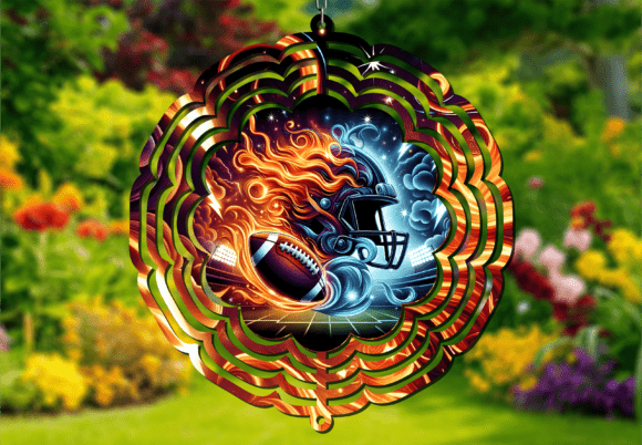 Fire Ice Football Helmet Wind Spinner: Igniting Outdoor Motion