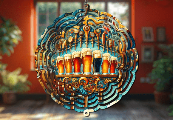 Flight of Craft Beer Taps Wind Spinner: Outdoor Style in Motion