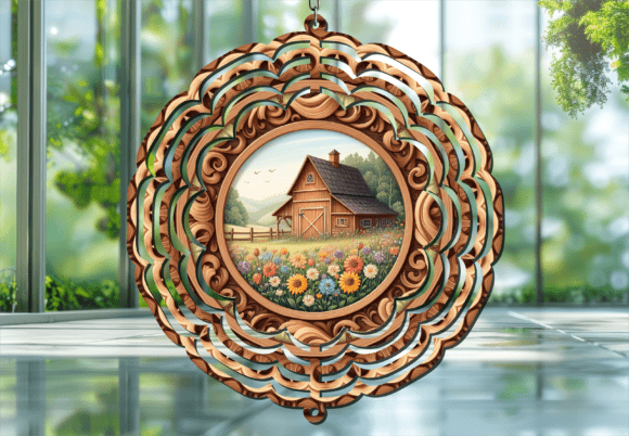 Rustic Barn Flower Garden Wind Spinner: A Burst of Whimsy for Outdoor Spaces