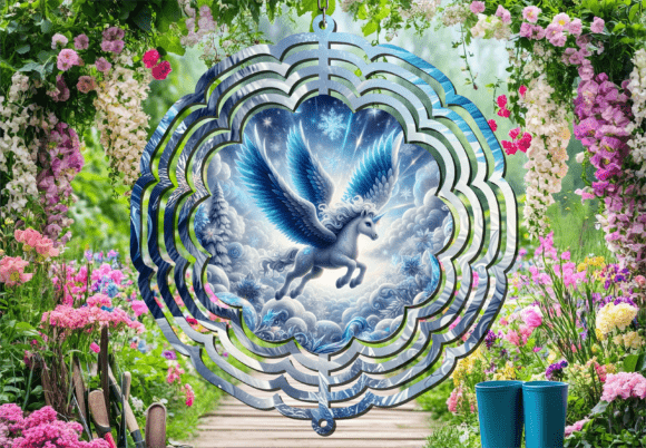 The Majestic Flying Pegasus Wind Spinner: A Dynamic Design Asset